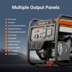 Efurden 4400W Portable Generator Inverter Gas Powered 4 Stroke 208 cc Engine