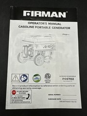 FIRMAN Portable Inverter Generator Owner’s Manual P06702