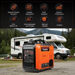 4850W Portable Inverter Generator Gas Powered Quiet for Home Backup Construction