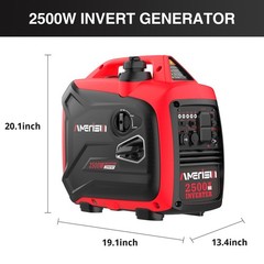 2500W Gasoline Generator w/CO, Portable Inverter, Used For Job Sites, Camping