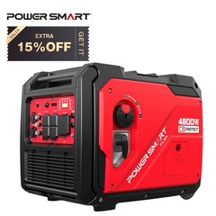 PowerSmart 4800W Gas Inverter Generator, Electric Start, 10H Run, 120V, CO Alarm