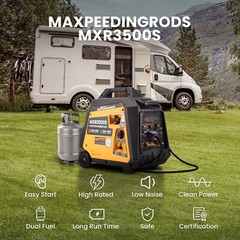 3500 Watt Portable Generator Inverter 3.2KW Gas/LPG Dual Fuel Electric Start
