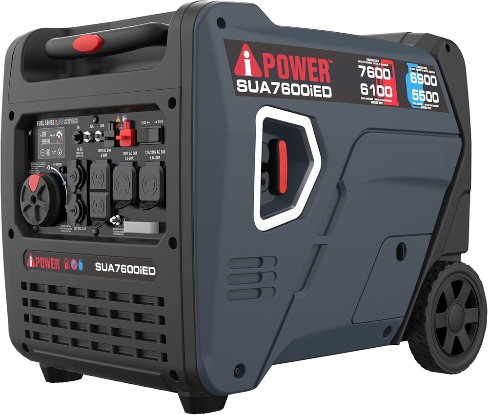 A-iPower 7600W Dual Fuel Quiet Portable Inverter Generator, Electric Start RV Re