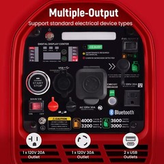 Dual Fuel Inverter Generator Portable Super Quiet Electric Start EV-charging
