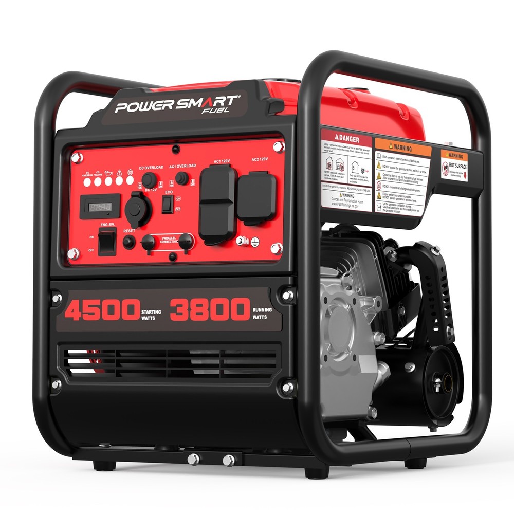 4500W Portable Inverter Generator with CO Alarm, Low Noise, 223cc Displacement