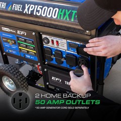 DuroMax XP15000HXT+ 15,000 Watt Tri Fuel Portable Generator Natural Gas Propane