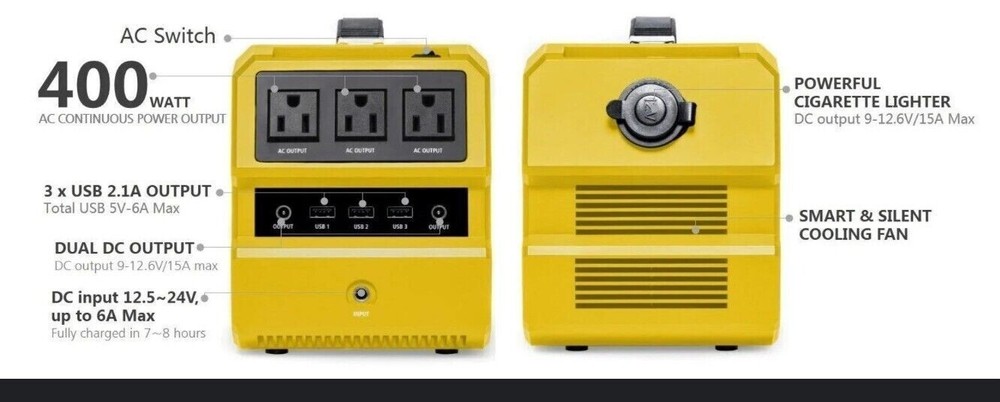 ROCKSOLAR 400W Portable Power Station RS650 Lithium Battery Solar Generator READ