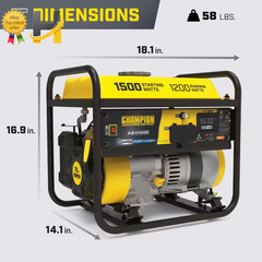 1500/1200-Watt Recoil Start Gasoline Powered RV Ready Portable Generator with CO
