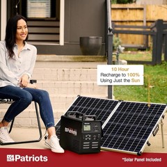 Patriot Power Solar Generator 1800 & 2 Solar Panel Pre-Owned