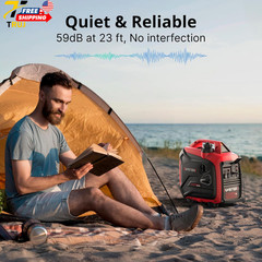 2500W Lightweight Portable Inverter Generator with CO Sensor for Home & RV NEW