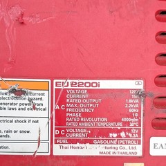 Honda EU2200i Inverter Generator 120V Gasoline 2.2kVA Eco Throttle Red RUNS Good