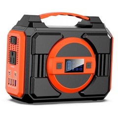 Portable Power Station 300W, Outdoor Solar Generator Backup Battery Pack Orange
