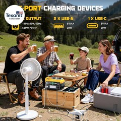 550W Power Station Compatible with Dewalt: Portable Generator DC 20V to AC 110-