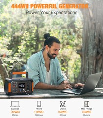 Portable Solar Generator 444Wh 500W Power Station for Barbecue