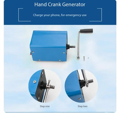 Manual Hand Crank Generator Emergency Power Supply USB Charging Multi-Voltage