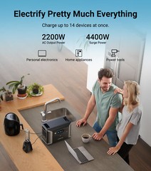 Power Station 4660Wh 4000W w/ Parallel Connector LFP Battery for Home Outdoor