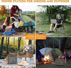 300W Portable Power Station 280Wh AC/DC Solar Generator Outdoor Camping with Bag