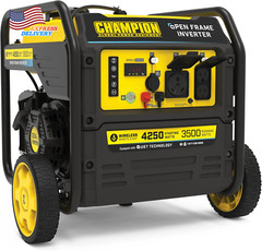 Portable Open Frame Inverter Generator 4250-Watt Wireless Remote Start RV Ready