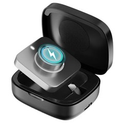 Wireless Charging Case for Oura Ring Gen 4 & 3 Charger, 1000mAh Portable Black