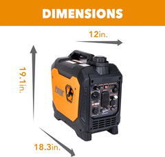2700 Watt Portable Inverter Generator, Dual Fuel Gasoline & Propane, CO Sensor,