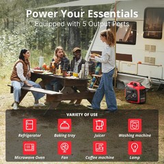 AMERISUN AM5020C 2500W Portable Inverter Generator CO Sensor Ultra Quiet EPA