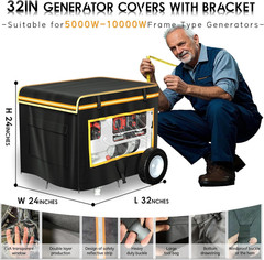 Generator Covers While Running Waterproof, 32″L X 24″W X 24″H Heavy Duty Generat
