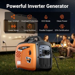 Mutaomay 5KW Portable Inverter Generator Gas Powered Quiet 64dB Home Backup New