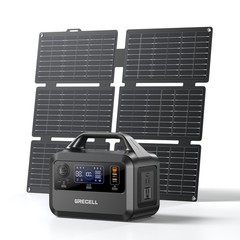 Grecell 300W Power Station Portable Solar Generator Battery + 40W Panel (USED)