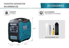 Könner Söhnen 2000W Quiet Portable Gas Inverter Generator + Free Tire Inflator