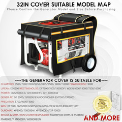 Generator Covers While Running Waterproof, 32″L X 24″W X 24″H Heavy Duty Generat
