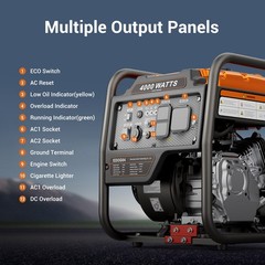 Efurden Generator 4400W Portable Inverter Generator Gas Powered Power Equipment