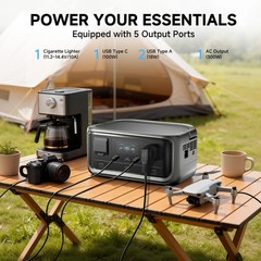 ALLPOWERS P300 300W 256Wh Portable Power Station Generator Solar Panel Optional