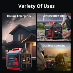 Portable Inverter Generator 3800W Gas Powered, Long Runtime Gas Generator for Ca
