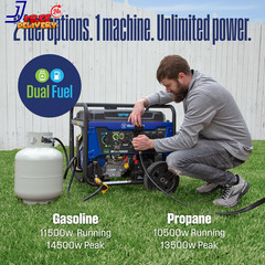 Outdoor Power Equipment 14500 Peak Watt Dual Fuel Home Backup Portable Generator