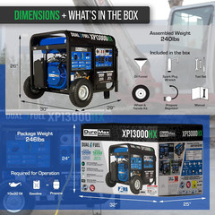 XP13000HX Dual Fuel Portable Generator – 13000 Watt Gas or Propane Powered – Ele