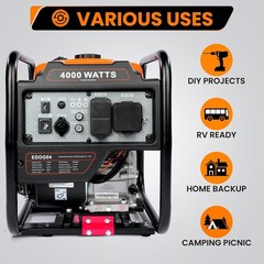 4000Watt Portable Generator Gas Powered Inverter 4 Stroke 208cc Engine Generator