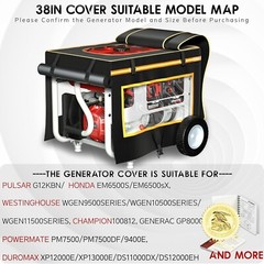 Waterproof Generator Cover for Use While Running – 38″ x 28″ x 27″ | Ships Free