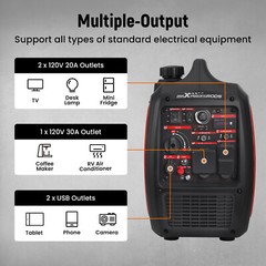 4.8KW Portable Inverter Generator Gas Powered Quiet for Camping RV Travel