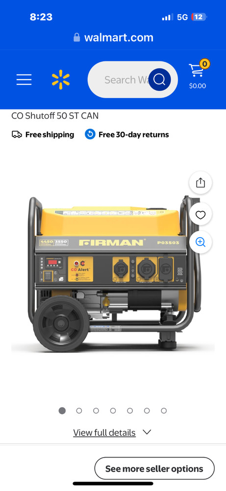 Gas Generator brand new 4500-3500 watt model P3550