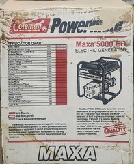 Coleman Powermate 5000 Maxa ER with electric start