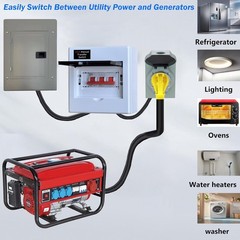 100A Generator Transfer Switch, Manual 120/240V, 24000W…