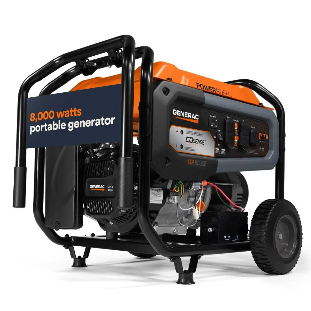 Generac Gp Series 10,000 Watt Gas Powered 49-State Portable Generator With