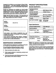 Owners Manual & Parts List Craftsman 4,200-Watt Portable Generator – 580.327140