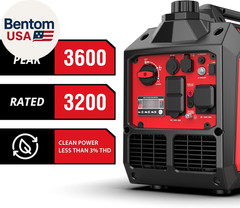 3600-Watt Portable Inverter Generator, Quiet, 30 Amp for RV, Home Use