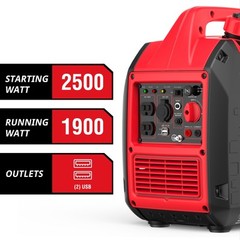 PowerSmart 2500W Gas Inverter Generator, 79cc, Portable 120V Output, USB Port