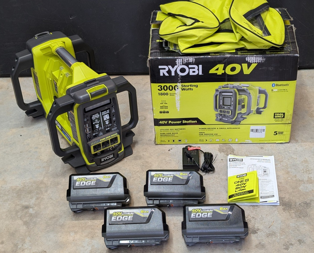 Ryobi RYi1802BTVNM, 40V – 3000W Power Station WITH 4 – EDGE 8Ah BATTERIES!