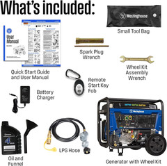 14500 Peak Watt Tri-Fuel Home Backup Portable Generator, Remote Electric Start,