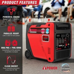 5,200/4,200-Watt A-iPower Dual Fuel Inverter + Fuel Sense Technology