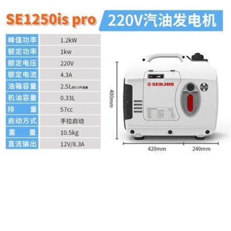 1KW Gasoline Generator Permanent Magnet 220V Small Mute Outdoor Generator