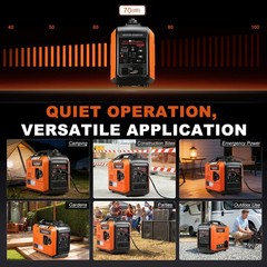 5000W Portable Inverter Generator Gas Powered Quiet for Home Parallel Ready